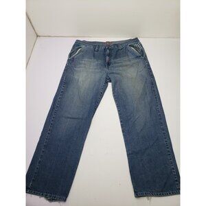 Vintage Coogi Men’s Straight-Fit Denim Blue Embroidered Jeans Size W42 L34